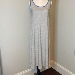 NWT MIA &T ESS Tank Dress. Size Large. White/blue with‎ black stripes